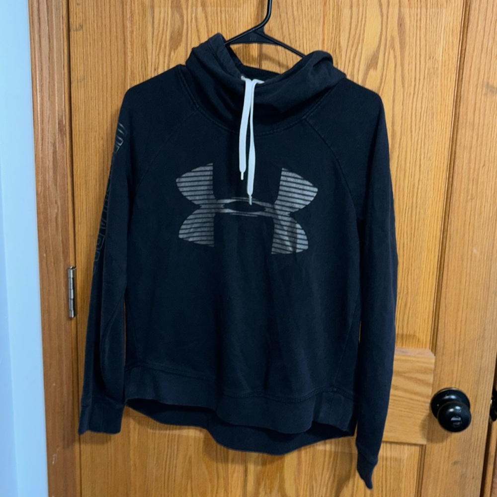 Hoodie, Under Armour, black/silver